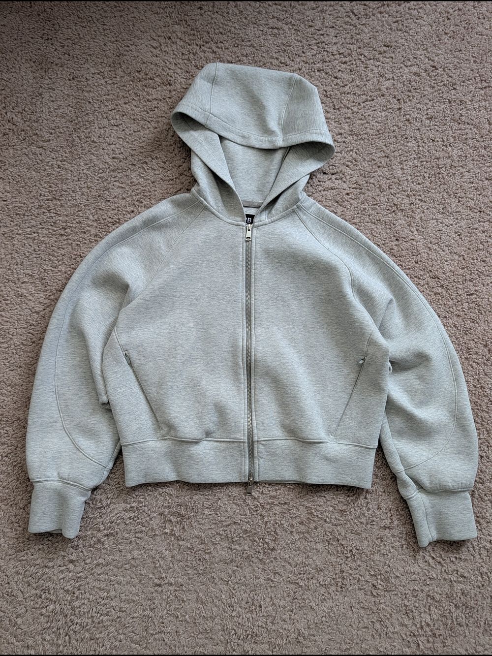 YPB Abercrombie Womens Marl Grey neoKNIT MAX Full-Zip Hoodie Size Medium - Picture 2 of 9